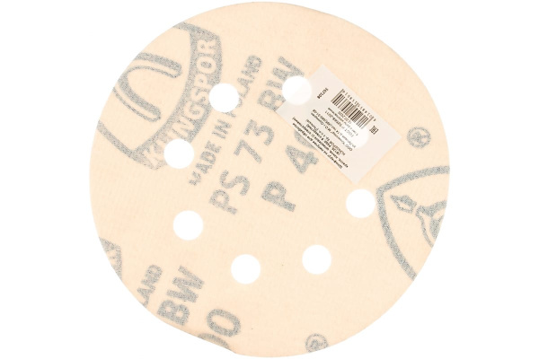 Круг шлифовальный на липучке для обработки красок, лаков и шпаклевок (125 мм; Р400; 8 отверстий) KLINGSPOR 307108