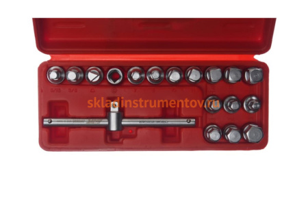 Набор головок для отворачивания масляных пробок, 18 пр. JTC JW0895