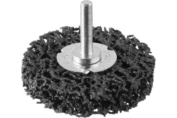 Щетка дисковая ЭКСПЕРТ (63 мм; 15 мм нейлоновая проволока с абразивным покрытием, с открытой агрессивной структурой) для дрели Зубр 35162-063