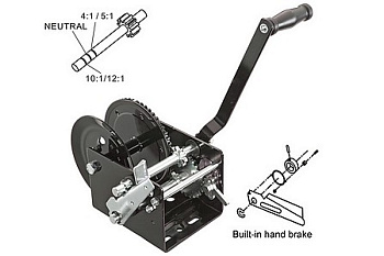 Ручная стационарная лебедка Jun Kaung WC06-525-2
