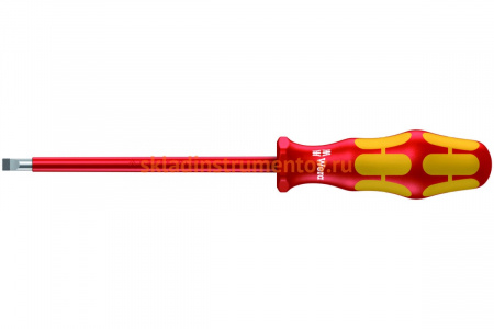 Отвёртка диэлектрическая Wera, VDE, SL 0.5х3.0х100 мм, WE-006105