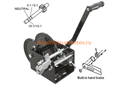 Ручная стационарная лебедка Jun Kaung WC06-525-2