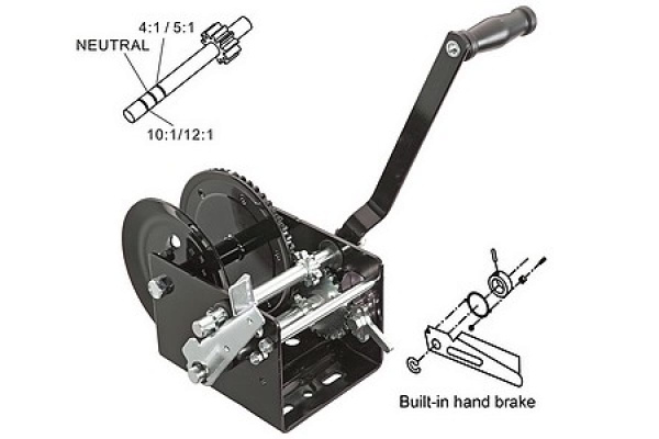 Ручная стационарная лебедка Jun Kaung WC06-525-2