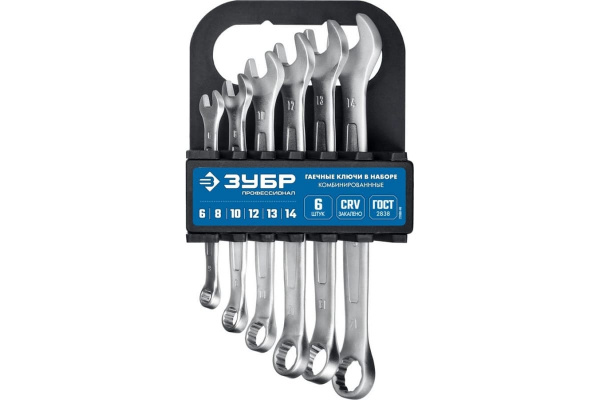 Набор комбинированных гаечных ключей 6 шт 6 - 14 мм Зубр 27088-H6_z01