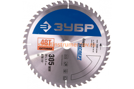 Диск пильный по дереву "Оптимальный рез" (305х30 мм; 48Т) Зубр 36903-305-30-48