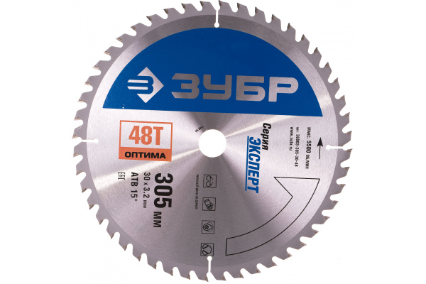 Диск пильный по дереву "Оптимальный рез" (305х30 мм; 48Т) Зубр 36903-305-30-48
