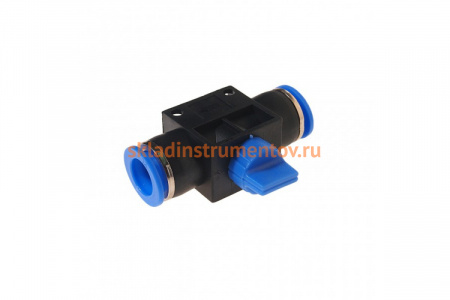 Фитинг для пластиковых трубок с краном (12х12 мм) ROCKFORCE RF-SHVFF12-12