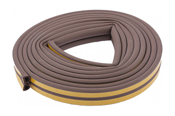 Самоклеящийся уплотнитель Сибртех профиль D коричневый 24 м 93938