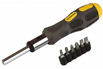 Реверсивная отвертка MAX-GRIP в наборе с битами 7 предметов STAYER 2588-H7 G