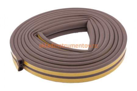 Самоклеящийся уплотнитель Сибртех профиль D коричневый 24 м 93938