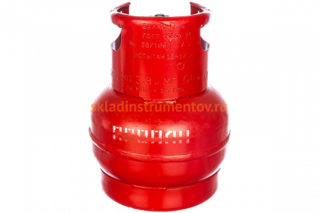 Баллон пропановый 5 л бытовой с вентилем ВБ-2 и воротником для переноски Спец СВ-БАЛ5Н