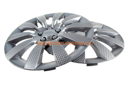 Колесные колпаки Airline 13" Торнадо, серебристые, карбон, 2 шт. AWCC-13-06