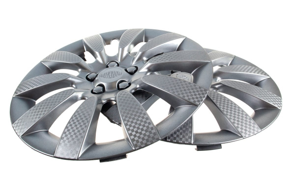 Колесные колпаки Airline 13" Торнадо, серебристые, карбон, 2 шт. AWCC-13-06