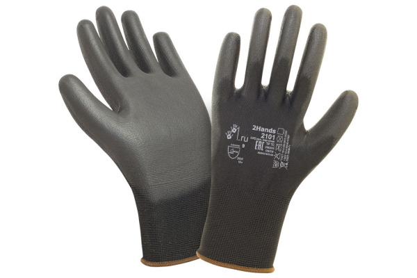 Перчатки 2Hands нейлон/PU 2101BLK- 8 Перчатки 2Hands нейлон/PU 2101BLK- 8