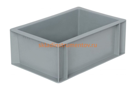 Ящик Тара.ру п/п 300х200х120 сплошной, без ручек, гладкое дно, серый B-3211