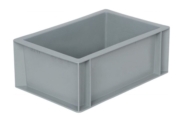 Ящик Тара.ру п/п 300х200х120 сплошной, без ручек, гладкое дно, серый B-3211