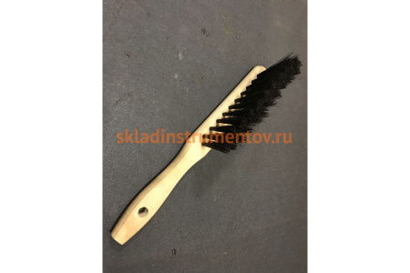 Трехрядная щетка-сметка с деревянной ручкой 280 мм SANTOOL 080514-028-003