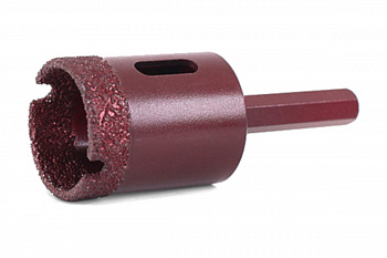 Коронка алмазная вакуумная по камню D28-10W-35L-Ш8 (28х35 мм; хвостовик HEX8 мм) MESSER 06-36-028
