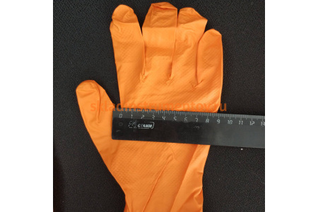 Нескользящие одноразовые нитриловые перчатки Jeta Safety оранжевые JSN 50 NATRIXOR08/M