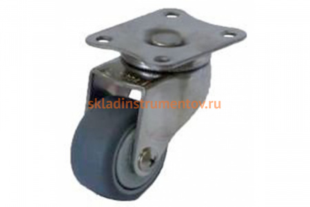 Колесо серая мягкая резина поворотное SUS 304 50 мм MFK-TORG 3053050НЕРЖ