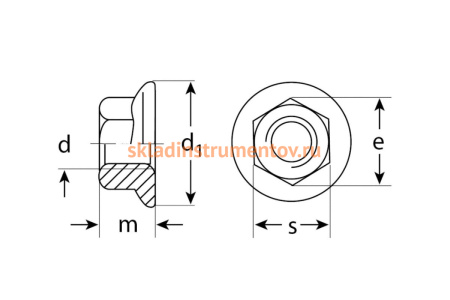Гайка ЗУБР DIN 6923 с фланцем M14 5 кг кл. пр. 8 оцинк.  303630-14