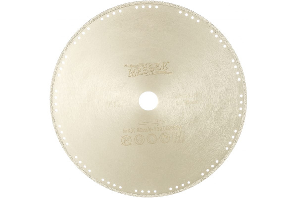 Диск алмазный вакуумный по металлу F/L, 230D-2.2T-3W-22.2 (230х22.2 мм) MESSER 01-61-232