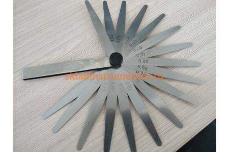 Набор щупов 0.02-0.5 мм, 17 пластин, длина 100 мм GRIFF D127011