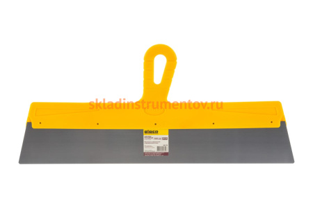 Фасадный шпатель (450 мм, нержавеющая сталь, желтая ручка) Biber МАСТЕР 35179 тов-176006