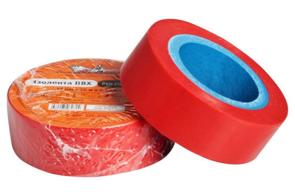 Изолента ПВХ Airline красная, 19 мм х 10 м AIT-P-12