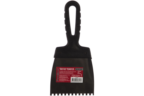 Фасадный зубчатый шпатель (100 мм, зуб.4x4 мм) РемоКолор Мастер 12-6-100