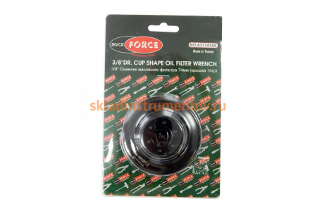Съемник масляного фильтра ROCKFORCE 3/8, 74мм, «чашка» 14-гранная RF-6317414A