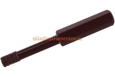 Коронка алмазная вакуумная по камню D6-10W-30L-Ш8 (6х30 мм; хвостовик HEX8 мм) MESSER 06-36-006