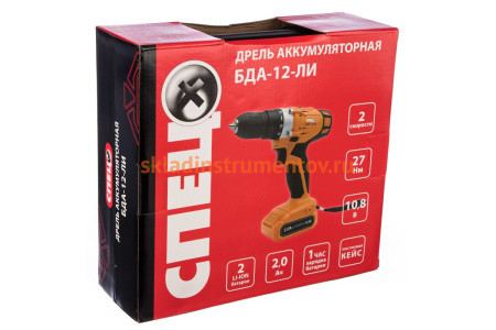 Аккумуляторная дрель-шуруповерт Спец БДА-12 Ли 3311