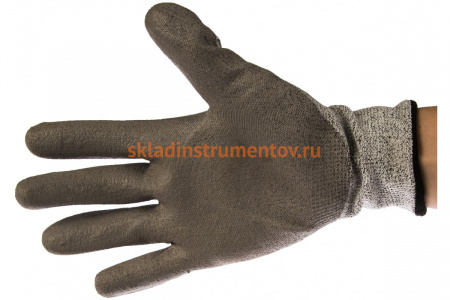 Перчатки с полиуретановым покрытием HAUPA, 3 степень защиты, серые, р. 11, 1 пара 120302/11