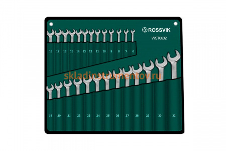Набор комбинированных ключей ROSSVIK 6-32мм, 26шт WST0632