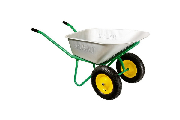 Строительная, 2-х колесная, усиленная тачка грузоподъемность 320 кг, объем 100 л PALISAD 68923