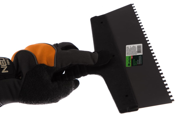 Шпатель из нержавеющей стали, 250 мм, зуб 4x4 мм, пластмассовая ручка СИБРТЕХ 85457