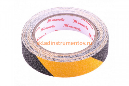 Клейкая противоскользящая лента MATRIX, черно-желтая, 25 мм х 5м, 88717