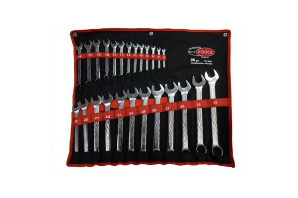 Набор ключей комбинированных 6-32мм 26 предметов на полотне ROCKFORCE RF-5261