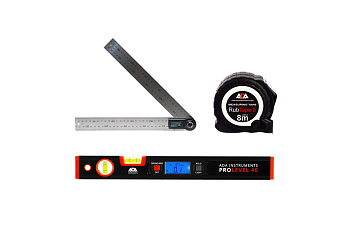 Комплект ADA: цифровой уровень ProLevel 40 + рулетка RubTape 8 + угломер AngleRuler 30 А00620