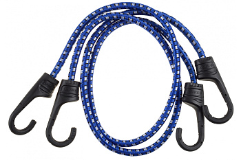 Шнур Зубр "ЭКСПЕРТ" резиновый крепежный пластиковые крюки со стальным сердечником, 100 см, d 8 мм, 2 шт 40508-100