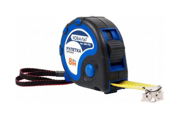 Рулетка Оптима (8м x 25мм) КОБАЛЬТ 646-751