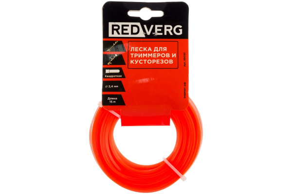 Леска для триммера 2,4 мм, 15 м, квадратная REDVERG 5014466