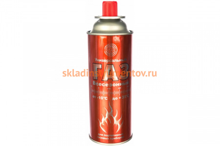 Цанговый баллон газ всесезонный 400 мл (универсальный, для портативных газовых приборов, бутан/пропан) 70/30 СПЕЦ СИБ-400