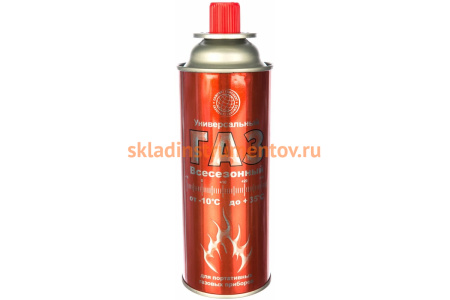 Цанговый баллон газ всесезонный 400 мл (универсальный, для портативных газовых приборов, бутан/пропан) 70/30 СПЕЦ СИБ-400