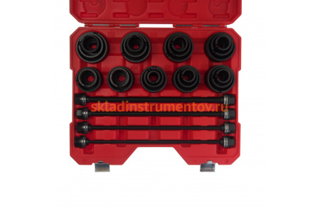 Универсальный набор для монтажа/демонтажа сайлентблоков JTC, 29 пр., внутр. диаметр оправок 24-72 мм 6770