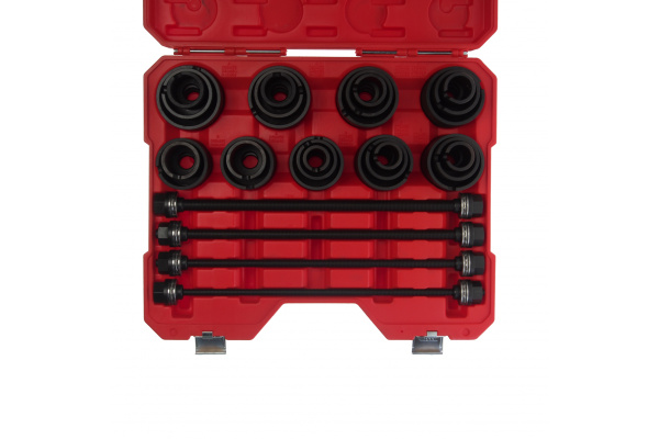 Универсальный набор для монтажа/демонтажа сайлентблоков JTC, 29 пр., внутр. диаметр оправок 24-72 мм 6770
