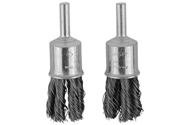Набор щеток «ЭКСПЕРТ» 2 шт. для дрели (22 мм; закаленная стальная проволока 0,35 мм) Зубр 35227-22-H2_z01