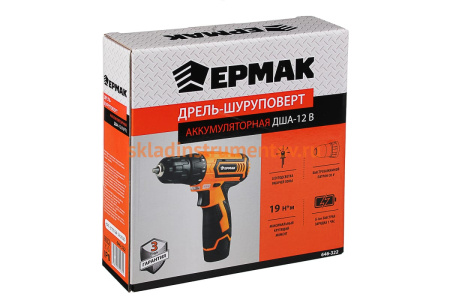 Аккумуляторная дрель-шуруповерт ЕРМАК ДША-12В 646-322