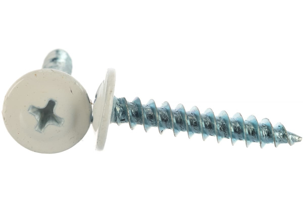 Саморезы с прессшайбой по листовому металлу до 0,9 мм Зубр RAL-9003, PH2 4,2х25 мм 400шт 300191-42-025-9003